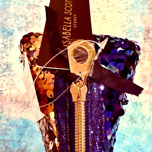Isabella Scott Mermaid Sequin Makeup Bag NWT - Picture 9 of 10